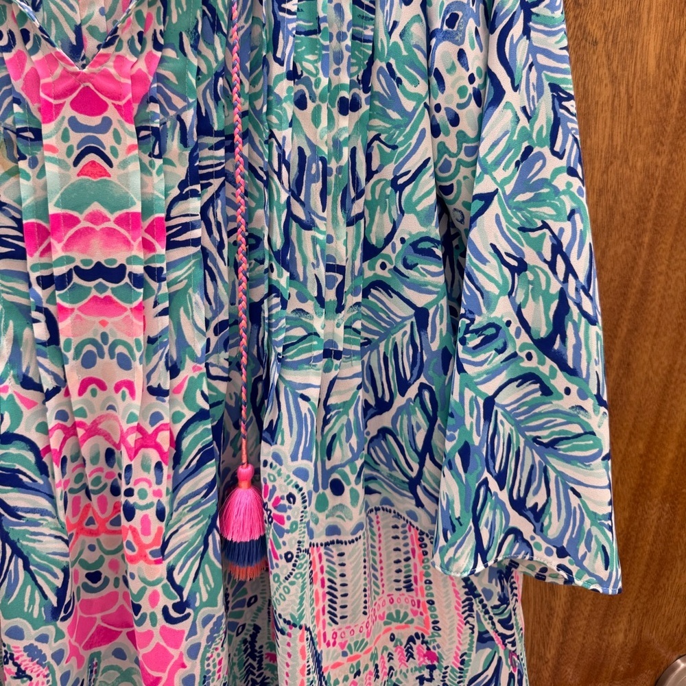 Lilly Pulitzer Blue Marilina Elephant Tunic Top M - Picture 6 of 6